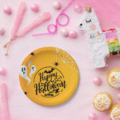 GHOST BAT SPIDER WEB ILLUSTRATION HALLOWEEN PAPPTELLER (Party)