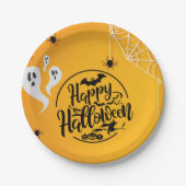 GHOST BAT SPIDER WEB ILLUSTRATION HALLOWEEN PAPPTELLER (Vorderseite)