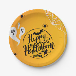 GHOST BAT SPIDER WEB ILLUSTRATION HALLOWEEN PAPPTELLER