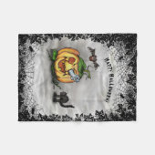 Ghost, Bat und Katze, glücklich Halloween! Fleecedecke (Vorderseite (Horizontal))