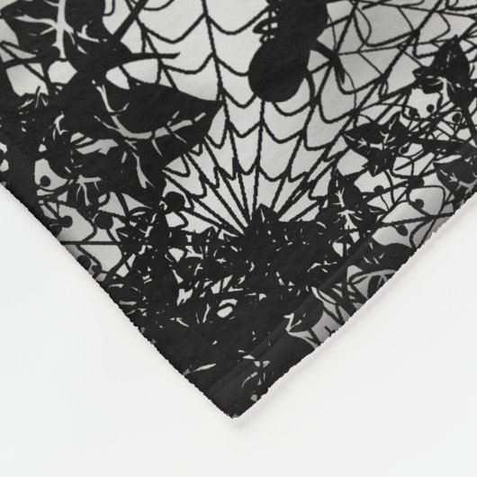 Ghost, Bat und Katze, glücklich Halloween! Fleecedecke (Ecke)