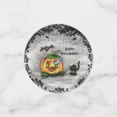 Ghost, Bat und Katze, glücklich Halloween! Konfetti (Klein Vorderseite)