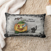 Ghost, Bat und Katze, glücklich Halloween! Lendenkissen (Decke)