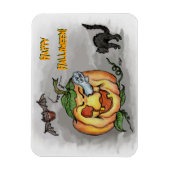 Ghost, Bat und Katze, glücklich Halloween! Magnet (Vertikal)