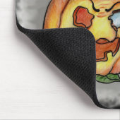 Ghost, Bat und Katze, glücklich Halloween! Mousepad (Ecke)