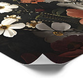 Ghost Bathtub Floral Portrait, Dark Academia Poster (Ecke)