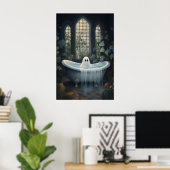 Ghost Bathtub Portrait Print, Dark Academia Poster (Heimbüro)