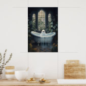 Ghost Bathtub Portrait Print, Dark Academia Poster (Küche)