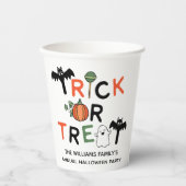 Ghost Bats Pumpkin Niedlich Trick oder Treat Hallo Pappbecher (Vorderseite)