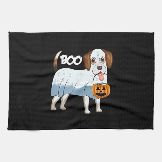 Ghost Beagle Halloween Dog Geschirrtuch (Horizontal)