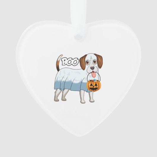Ghost Beagle Halloween Dog Ornament (Vorderseite)