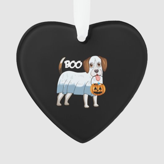 Ghost Beagle Halloween Dog Ornament (Vorderseite)