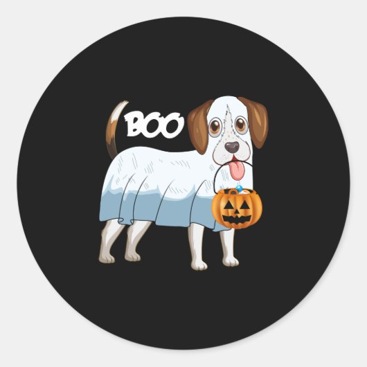 Ghost Beagle Halloween Dog Runder Aufkleber (Vorderseite)