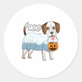 Ghost Beagle Halloween Dog Runder Aufkleber (Vorderseite)