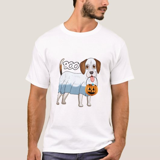 Ghost Beagle Halloween Dog T-Shirt (Vorderseite)