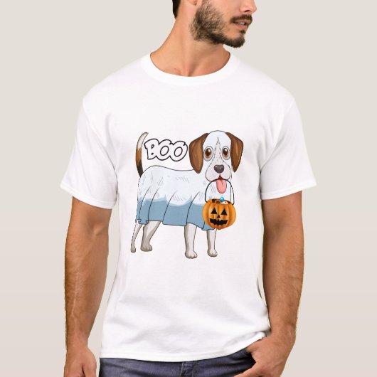 Ghost Beagle Halloween Dog T-Shirt (Vorderseite)