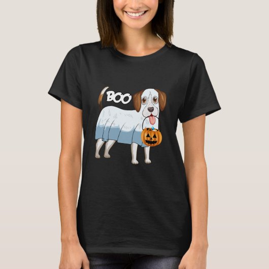 Ghost Beagle Halloween Dog T-Shirt (Vorderseite)
