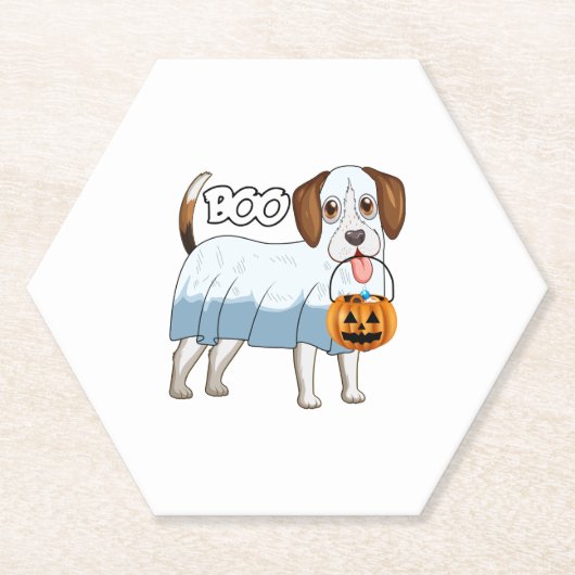 Ghost Beagle Halloween Dog Untersetzer (Vorderseite)
