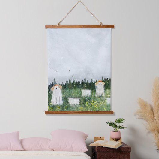 Ghost Beekeepers Wandteppich Mit Holzrahmen (Schlafzimmer)