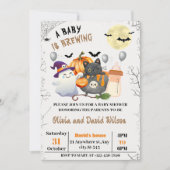 Ghost, Black Cat, Pumpkin : Halloween Baby Show Einladung (Vorderseite)