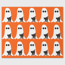 Ghost Black Cat Wrapping Paper Geschenkpapier
