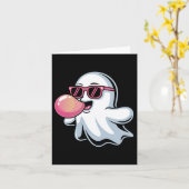 Ghost bläst Pink Bubblegum Halloween Kleinkind Jun Karte (Gelbe Blume)