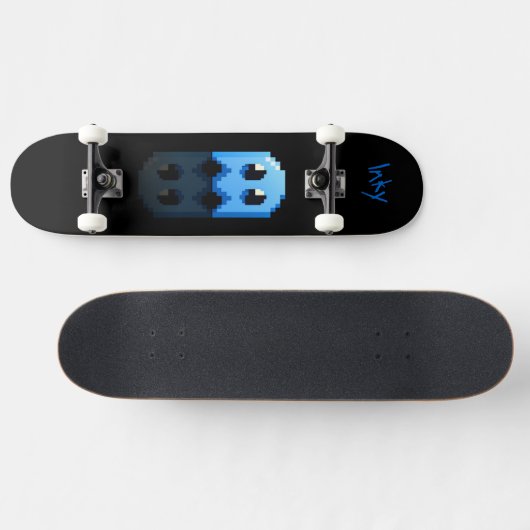 ghost Blue Black Name Fan Art Pac-Man Skateboard (Horizontal)