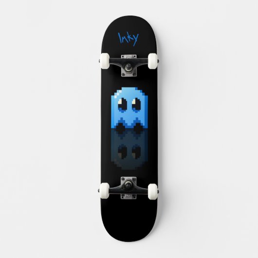 ghost Blue Black Name Fan Art Pac-Man Skateboard (Vorderseite)