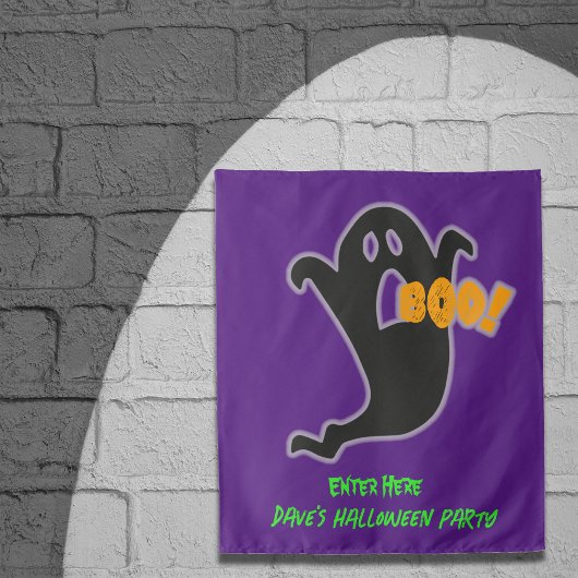 Ghost-Boo Anpassbare Halloween-Party-Banner Wandteppich
