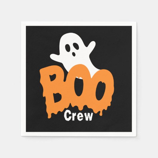 Ghost Boo Crew Halloween-Party Serviette (Vorderseite)