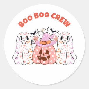 Ghost Boo Crew Halloween Personalisiert Runder Aufkleber