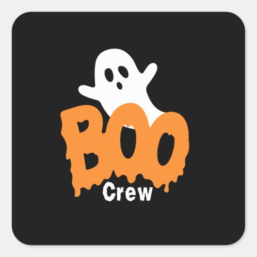 Ghost Boo Crew Halloween Quadratischer Aufkleber (Vorderseite)
