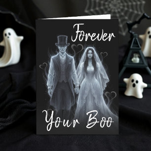 Ghost Boo Gothic Husband Ehefrau Halloween Geburts Karte