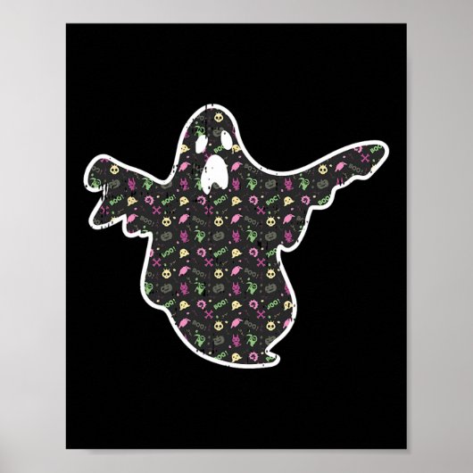 Ghost Boo Grim Sensenmann Pumpkin Muster Easy Hall Poster (Vorne)