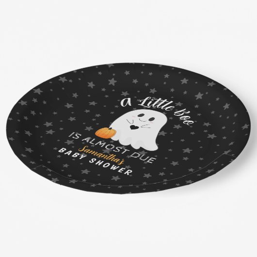 Ghost Boo Halloween Babydusche Pappteller (Schrägansicht)