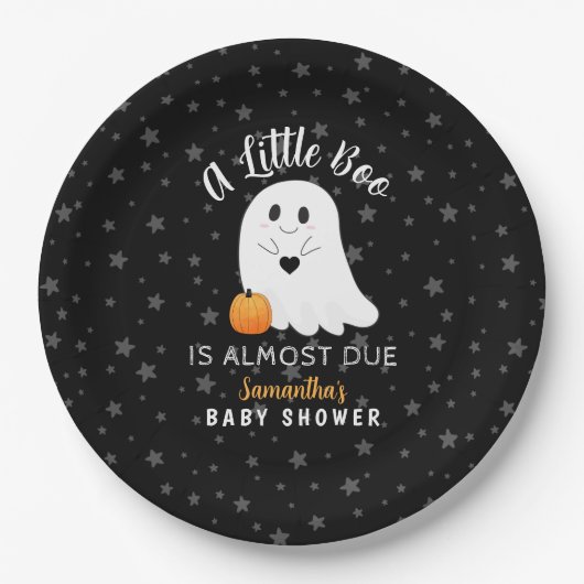 Ghost Boo Halloween Babydusche Pappteller (Vorderseite)