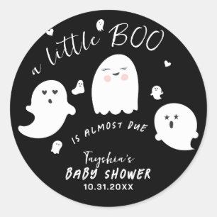 Ghost Boo Halloween Babydusche Runder Aufkleber