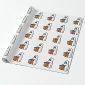 Ghost Boo Halloween Wrapping Paper Geschenkpapier (Ungerollt)