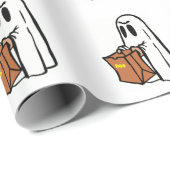 Ghost Boo Halloween Wrapping Paper Geschenkpapier (Rolleneckpunkt)