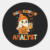 Ghost Boo Havior Yst Funny Halloween Behavior Ther Runder Aufkleber (Vorderseite)