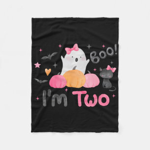Ghost Boo Ich bin zwei 2 Jahre alt Halloween Kinde Fleecedecke