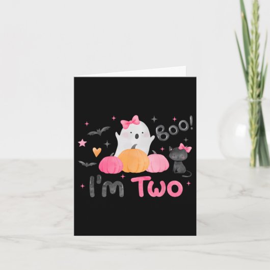 Ghost Boo Ich bin zwei 2 Jahre alt Halloween Kinde Karte (Vorderseite)