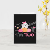 Ghost Boo Ich bin zwei 2 Jahre alt Halloween Kinde Karte (Gelbe Blume)