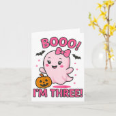 Ghost Boo I'm Three Years 3rd Birthday Toddler Hal Karte (Gelbe Blume)