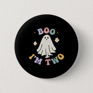 Ghost Boo I'm Two Yr 2. Geburtstag Kinder Hallowee Button