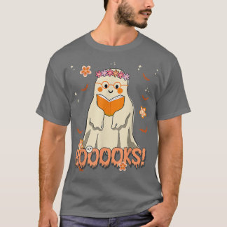 Ghost Boo Read Books Library, Ghost Book Reading H T-Shirt