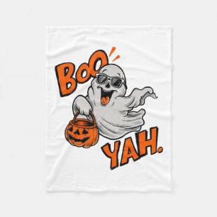 Ghost Boo Yah Funny Halloween Shirt Spooky Booyah Fleecedecke