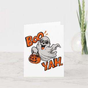 Ghost Boo Yah Funny Halloween Shirt Spooky Booyah Karte
