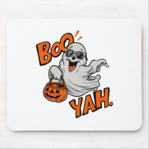 Ghost Boo Yah Funny Halloween Shirt Spooky Booyah Mousepad