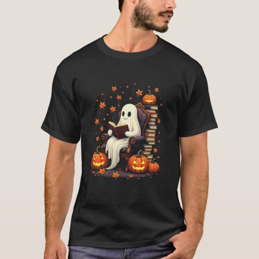 Ghost Book Reader Lesen Buch Lover Lehrer Funny T-Shirt (Vorderseite)